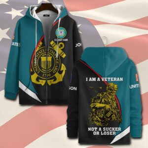 US Coast Guard, Freedom Isn’t Free – Zip Hoodie - Gift for Dad Father's Day