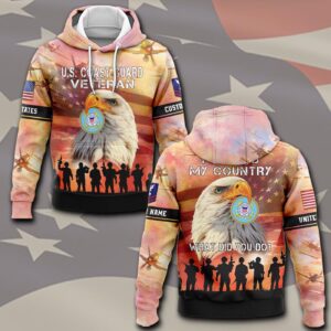 US Coast Guard, Freedom Over Fear – Hoodie - Gift for Dad Father's Day
