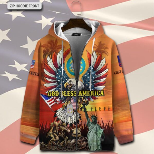 US Coast Guard, Freedom Over Fear – Zip Hoodie – Gift for Dad Father’s Day