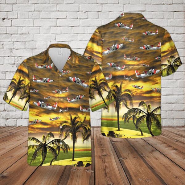 US Coast Guard Grumman HU-16 Albatross Hawaiian Shirt – Gift for Dad Father’s Day