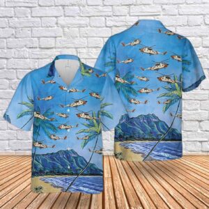 US Coast Guard H-3 Helicopter Hawaiian Shirt - Gift for Dad Father's Day