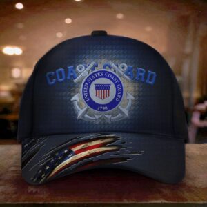 US Coast Guard Hat Unique American Flag USCG United States Coast Guard Cap Merchandise Gift for Men Dad Fathers