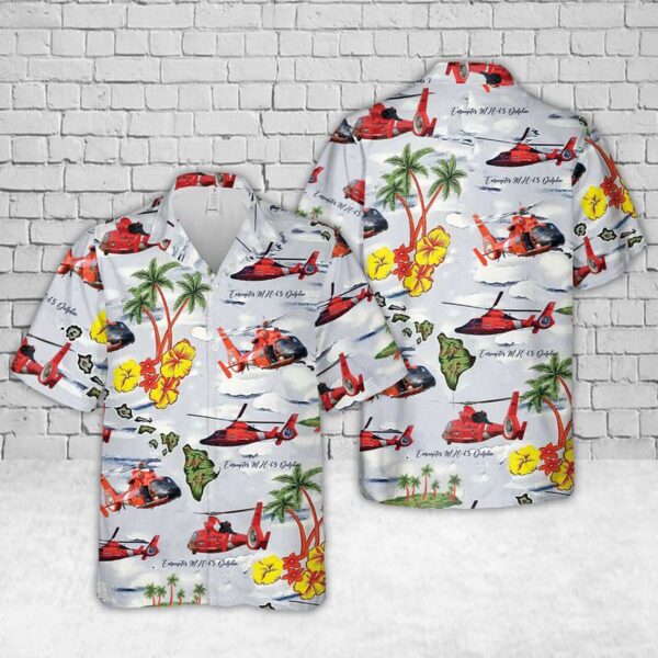 US Coast Guard Helicopter Hawaiian Shirt – Gift for Dad Father’s Day
