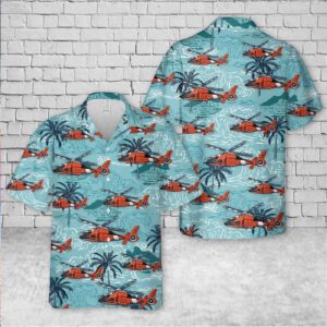 US Coast Guard Helicopter Interdiction Tactical Squadron HITRON MH-65C Hawaiian Shirt - Gift for Dad Father's Day