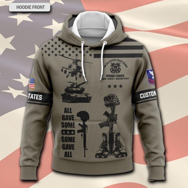 US Coast Guard, Honor, Duty, Service – Hoodie – Gift for Dad Father’s Day