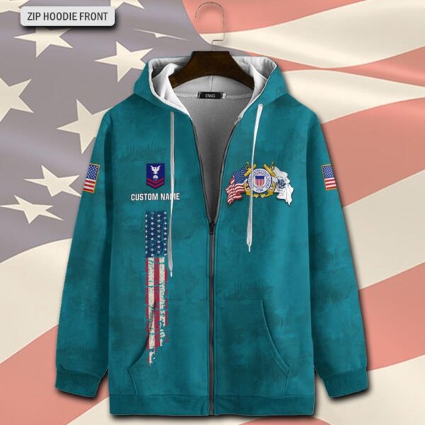 US Coast Guard, Honor The Fallen – Zip Hoodie – Gift for Dad Father’s Day