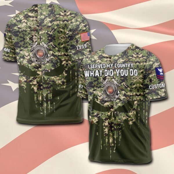 US Coast Guard, Honoring All Who Served – T-Shirt – Gift for Dad Father’s Day