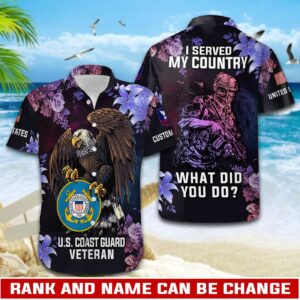 US Coast Guard, I Walked The Walk – Button Hawaiian Shirt - Gift for Dad Father's Day