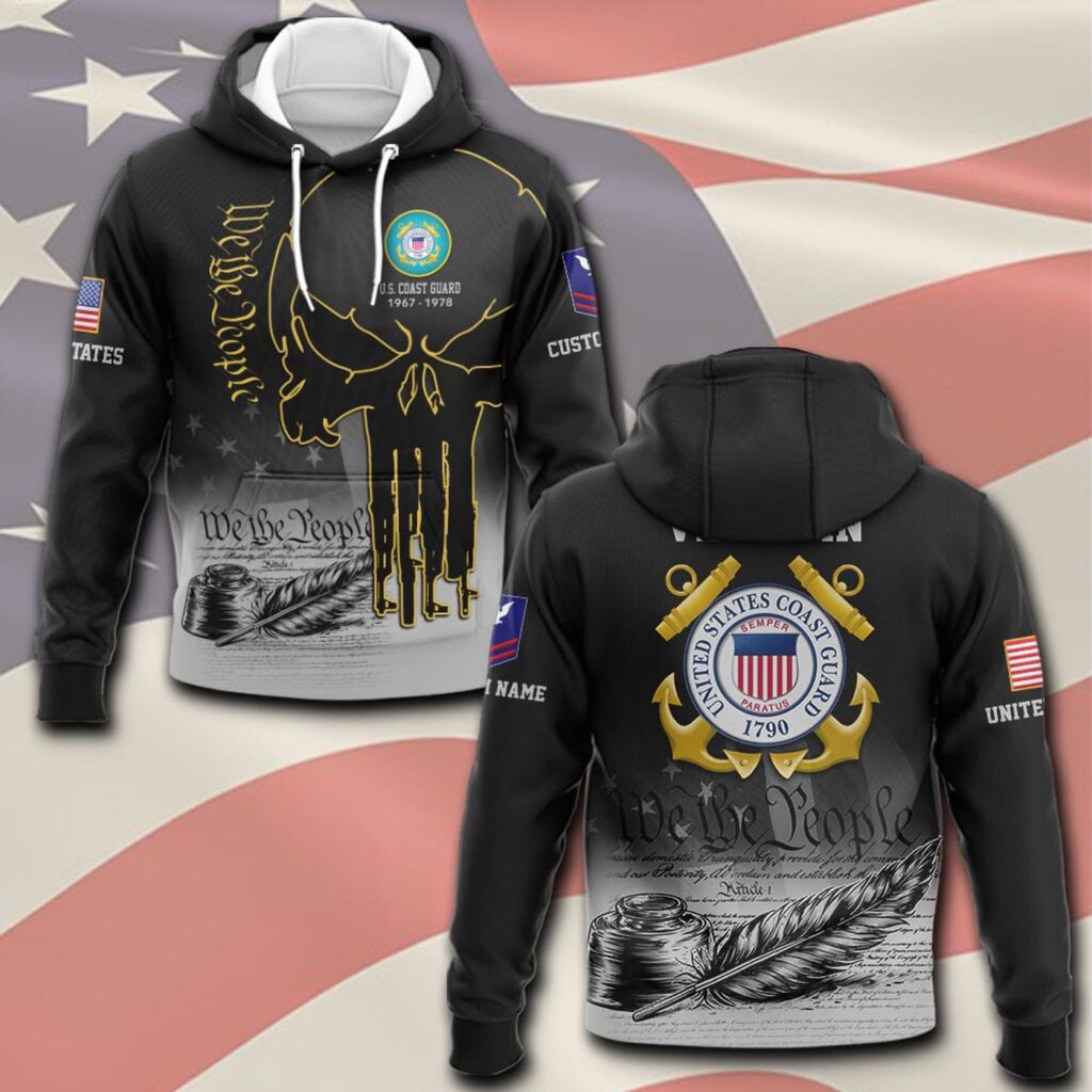 US Coast Guard, Land Of The Free, Because Of The Brave – Hoodie – Gift for Dad Father’s Day US Coast Guard, Land Of The Free, Because Of The Brave – Hoodie – Gift for Dad Father’s Day