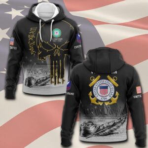 US Coast Guard, Land Of The Free, Because Of The Brave – Hoodie - Gift for Dad Father's Day 1
