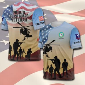 US Coast Guard, Land Of The Free, Because Of The Brave – T-Shirt - Gift for Dad Father's Day