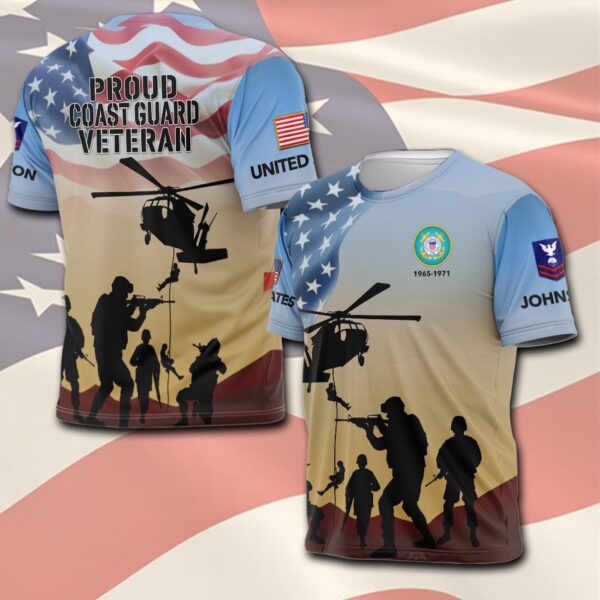 US Coast Guard, Land Of The Free, Because Of The Brave – T-Shirt – Gift for Dad Father’s Day