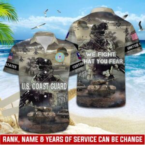 US Coast Guard, Lest We Forget – Button Hawaiian Shirt - Gift for Dad Father's Day