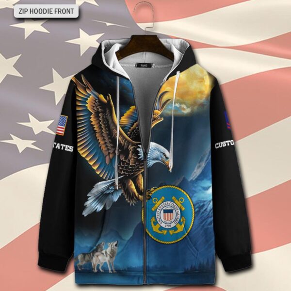 US Coast Guard, Lest We Forget – Zip Hoodie – Gift for Dad Father’s Day