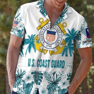 US Coast Guard, Life And Pride – Button Hawaiian Shirt - Gift for Dad Father's Day 1