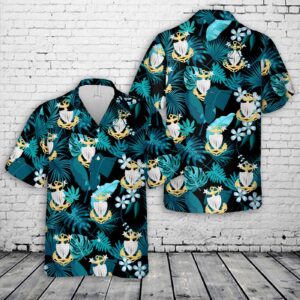 US Coast Guard Master Chief Petty Officer Hat Badge Hawaiian Shirt - Gift for Dad Father's Day