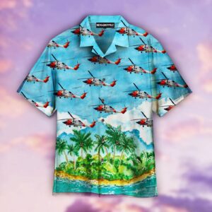 US Coast Guard MH-60 Jayhawk Hawaiian Shirt | HW226 - Gift for Dad Father's Day