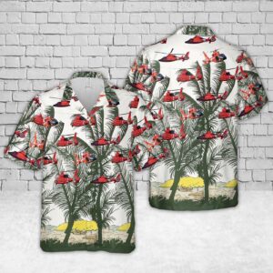 US Coast Guard MH-65 Dolphin Hawaiian Shirt - Gift for Dad Father's Day