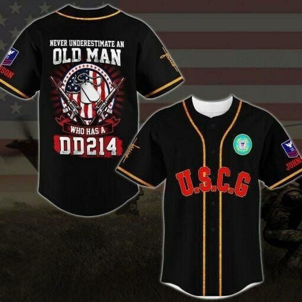 US Coast Guard – Never underestimate a old man who has DD214 Baseball Jersey US Coast Guard – Never underestimate a old man who has DD214 Baseball Jersey