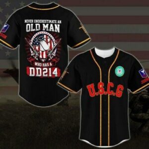 US Coast Guard - Never underestimate a old man who has DD214 Baseball Jersey