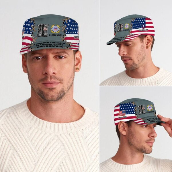 US Coast Guard, No One Fights Alone – Military Cap Gift for Men Dad Fathers