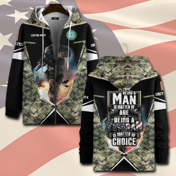 US Coast Guard, No One Fights Alone – Zip Hoodie – Gift for Dad Father’s Day