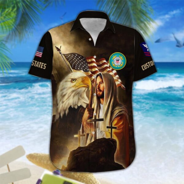 US Coast Guard, No One Gets Left Behind – Button Hawaiian Shirt – Gift for Dad Father’s Day
