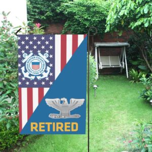 Us Coast Guard O 6 Captain O6 Capt Senior Officer Retired Garden Flag Gift for Men Dad Fathers