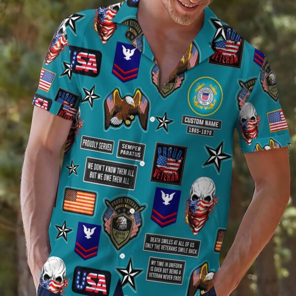 US Coast Guard, Once A Coastie, Always A Coastie – Button Hawaiian Shirt – Gift for Dad Father’s Day