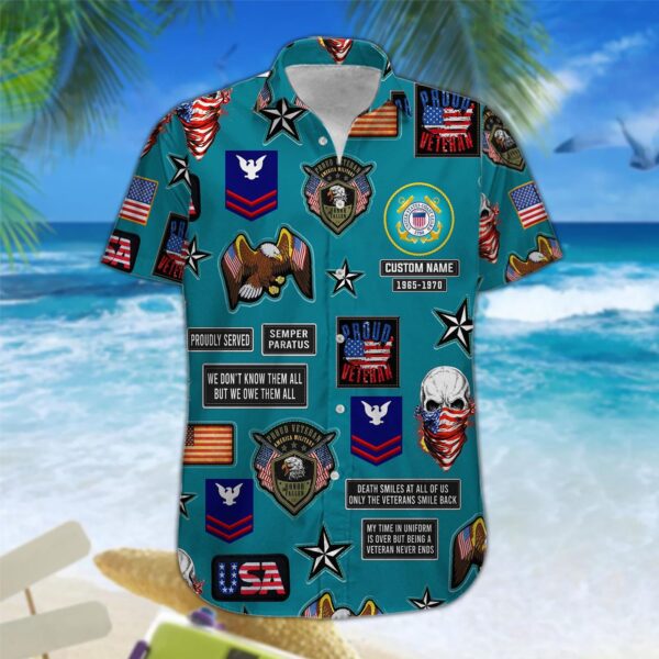 US Coast Guard, Once A Coastie, Always A Coastie – Button Hawaiian Shirt – Gift for Dad Father’s Day