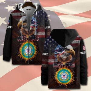 US Coast Guard, Once A Coastie, Always A Coastie – Zip Hoodie - Gift for Dad Father's Day