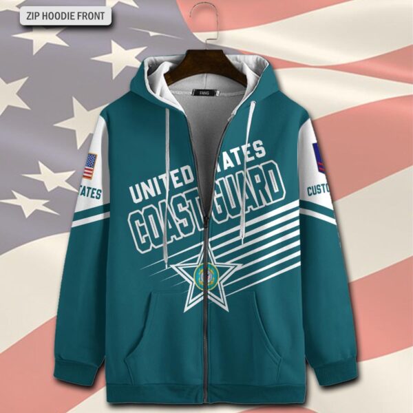 US Coast Guard, Proud To Have Served – Zip Hoodie – Gift for Dad Father’s Day