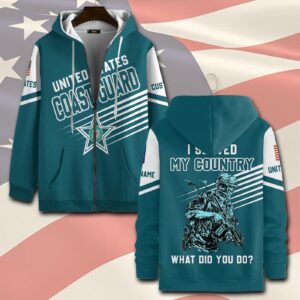 US Coast Guard, Proud To Have Served – Zip Hoodie - Gift for Dad Father's Day