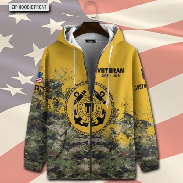 US Coast Guard, Proud To Have Served – Zip Hoodie – Gift for Dad Father’s Day