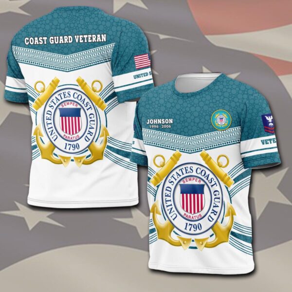 US Coast Guard, Proud Veteran – T-Shirt – Gift for Dad Father’s Day