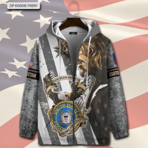 US Coast Guard, Proud Veteran – Zip Hoodie - Gift for Dad Father's Day 1