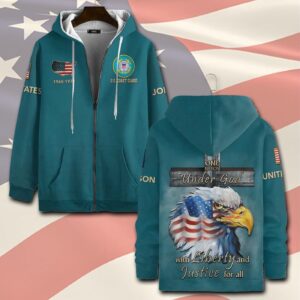 US Coast Guard, Proud Veteran – Zip Hoodie - Gift for Dad Father's Day