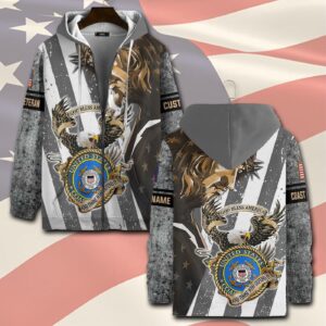 US Coast Guard, Proud Veteran – Zip Hoodie - Gift for Dad Father's Day