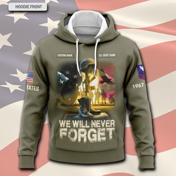 US Coast Guard, Remember – Honor – Respect – Hoodie – Gift for Dad Father’s Day