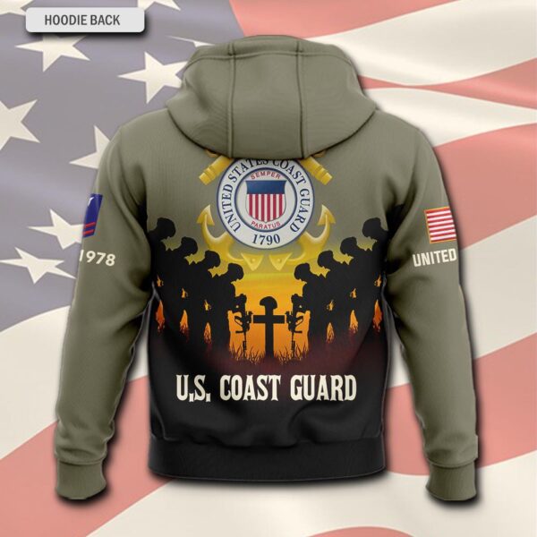 US Coast Guard, Remember – Honor – Respect – Hoodie – Gift for Dad Father’s Day
