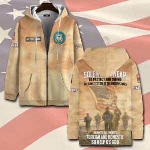US Coast Guard, Remember – Honor – Respect – Zip Hoodie - Gift for Dad Father's Day