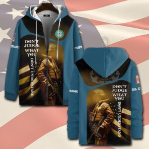 US Coast Guard, Remember – Honor – Respect – Zip Hoodie - Gift for Dad Father's Day