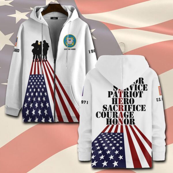 US Coast Guard, Second To None – Zip Hoodie – Gift for Dad Father’s Day