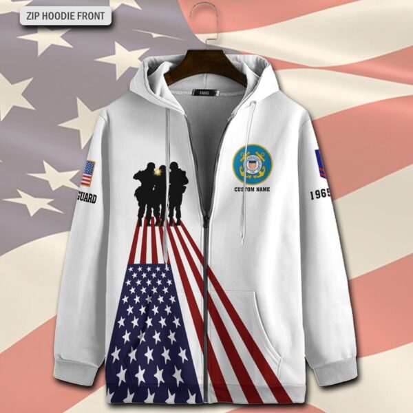 US Coast Guard, Second To None – Zip Hoodie – Gift for Dad Father’s Day