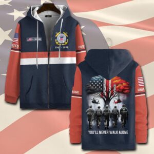 US Coast Guard, Semper Paratus – Zip Hoodie - Gift for Dad Father's Day