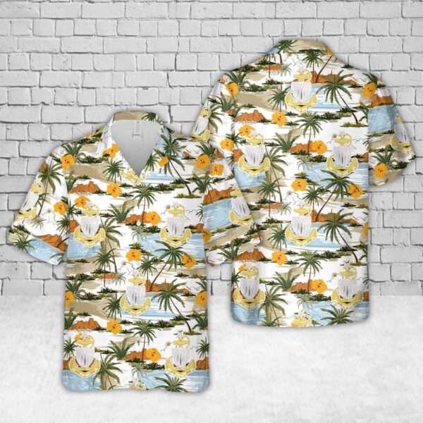 US Coast Guard Senior Chief Petty Officer Hat Badge Hawaiian Shirt – Gift for Dad Father’s Day