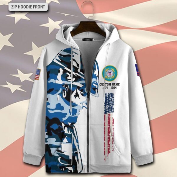 US Coast Guard, Served With Pride – Zip Hoodie – Gift for Dad Father’s Day