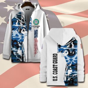 US Coast Guard, Served With Pride – Zip Hoodie - Gift for Dad Father's Day