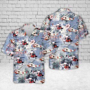 US Coast Guard Sikorsky HH-52 Seaguard Hawaiian Shirt - Gift for Dad Father's Day