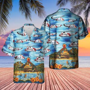 US Coast Guard Sikorsky HH-52 Seaguard Helicopter Hawaiian Shirt - Gift for Dad Father's Day